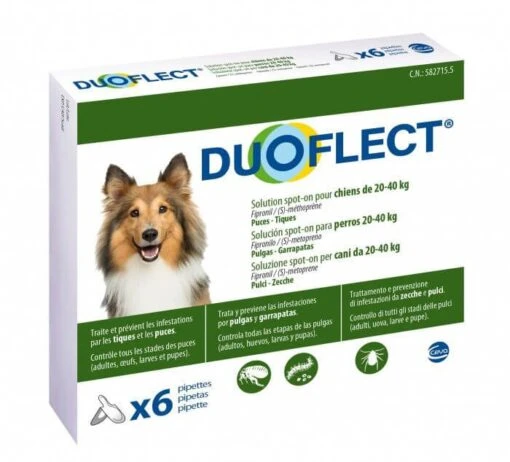 Duoflect Chiens 20-40 Kg 6 Pipettes - 12 Mois -Chien Soldes duoflect 20 40 6 pip 1