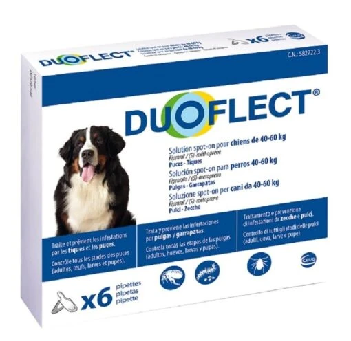 Duoflect Chiens 40-60 Kg 6 Pipettes - 12 Mois -Chien Soldes duoflect chien 40 60kg 6p