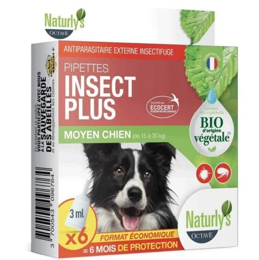 Naturlys Pipettes Insect Plus Bio Moyen Chien X6 -Chien Soldes naturlys pipettes insect plus bio moyen chien x6